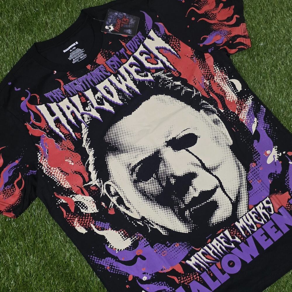 Halloween II Michael Myers Graphic Crewneck T-Shirt Men's Size XL Tee New